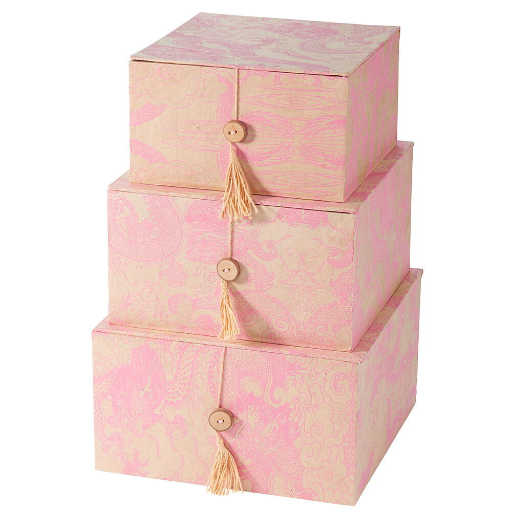 Juego de 3 cajas de almacenaje con tapa abatible-2