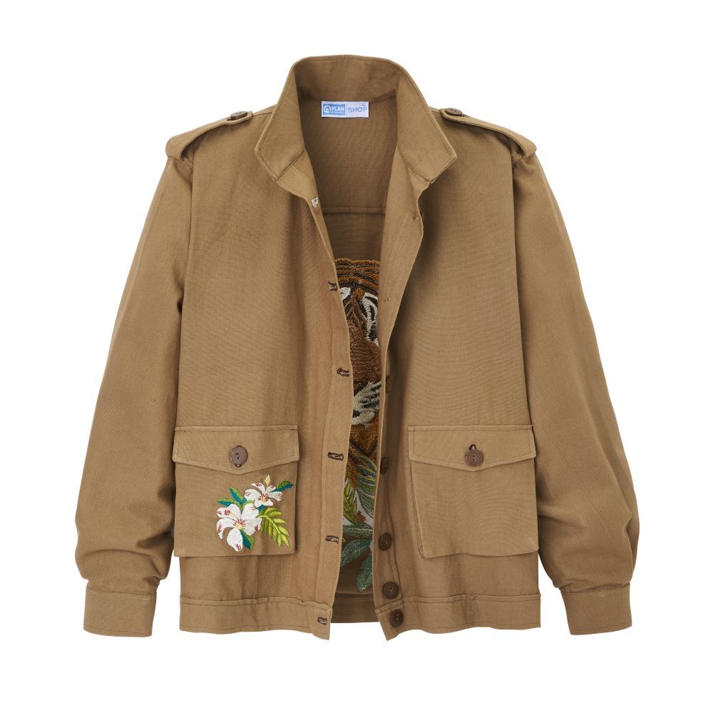 Chaqueta con bordado de tigre