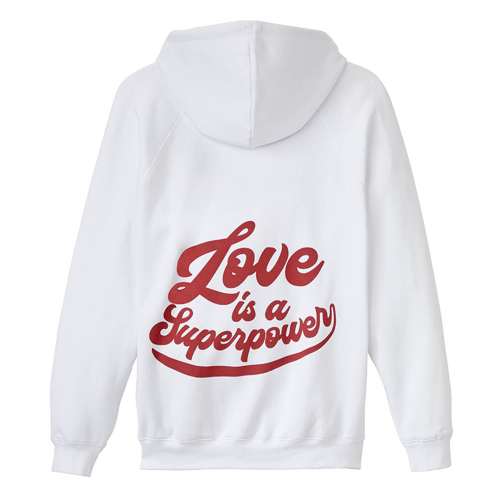 Sudadera con capucha "Love is a Superpower"