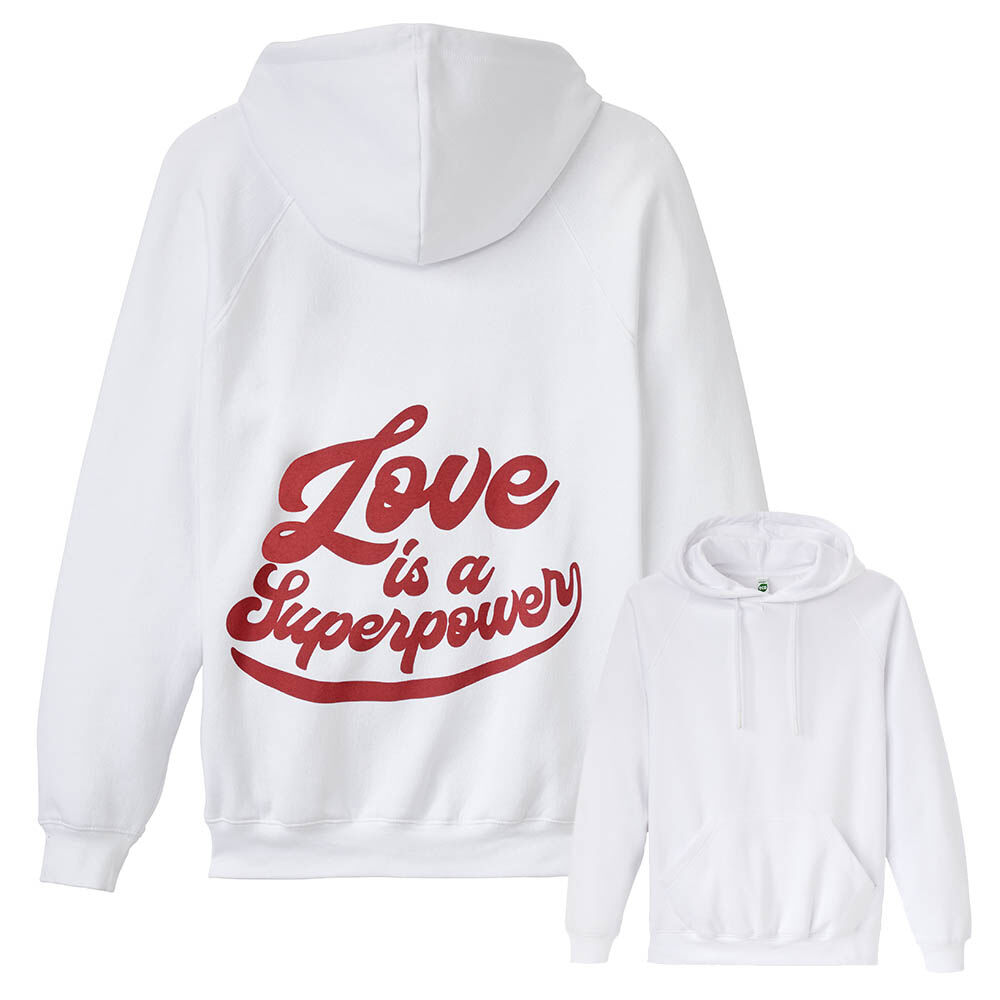 Sudadera con capucha "Love is a Superpower"